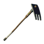 A farming tool primarily used for tilling fields. Its fine craftsmanship is sturdy enough to withstand backbreaking fieldwork