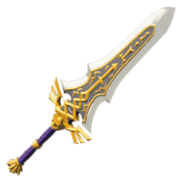A two-handed sword issued to the Hyrulean royal family's immediate guard detail. Yields a powerful strike and increases the power of flurry rush during perfect dodge.