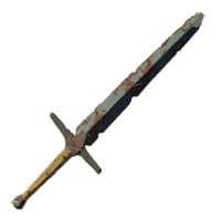 A two-handed sword not properly cared for. Although it can be used as a weapon