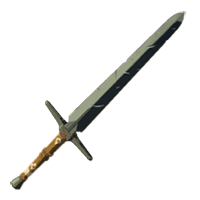 A basic two-handed sword once wielded by aspiring adventurers. Its immense weight can knock enemies' shields right out of their hands.